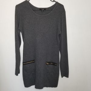 AGB Gray Sweater Tunic With Pockets Cotton blend